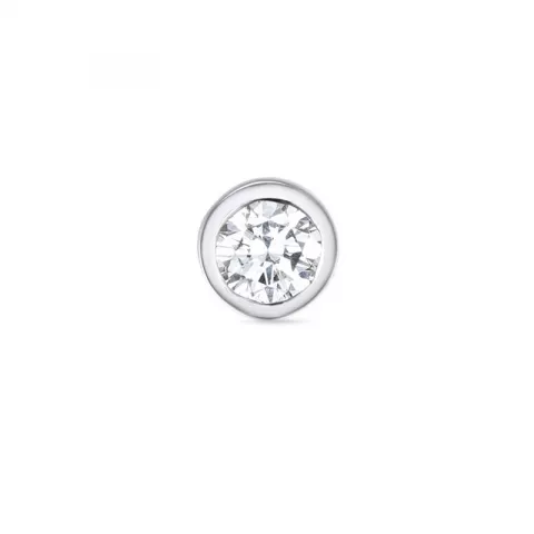 1 x 0,15 ct diamant solitäreörhängestift i 14 karat vitguld med diamant 