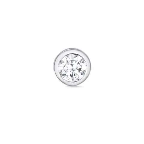 1 x 0,15 ct diamant solitäreörhängestift i 14 karat vitguld med diamant 