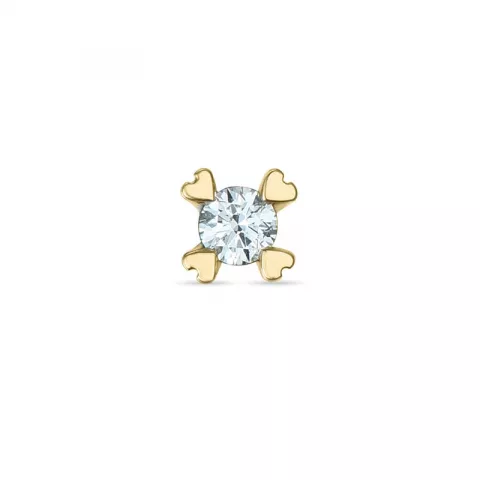 1 x 0,03 ct solitäreörhängestift i 14 karat guld med diamant 
