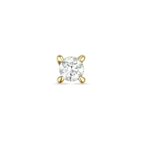 1 x 0,03 ct solitäreörhängestift i 14 karat guld med diamant 