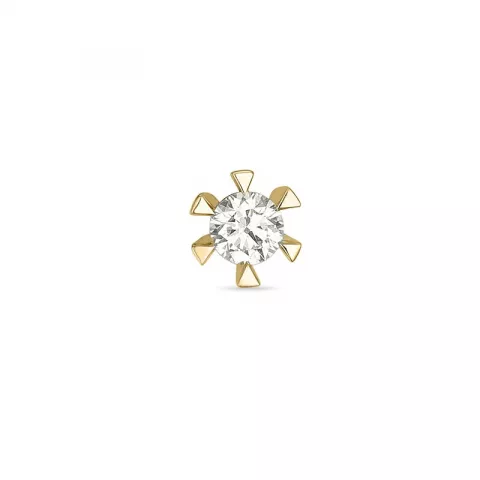 1 x 0,11 ct diamant solitäreörhängestift i 14 karat guld med diamant 