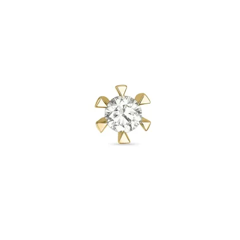 1 x 0,11 ct diamant solitäreörhängestift i 14 karat guld med diamant