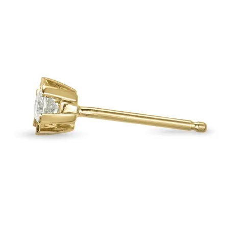 1 x 0,11 ct diamant solitäreörhängestift i 14 karat guld med diamant