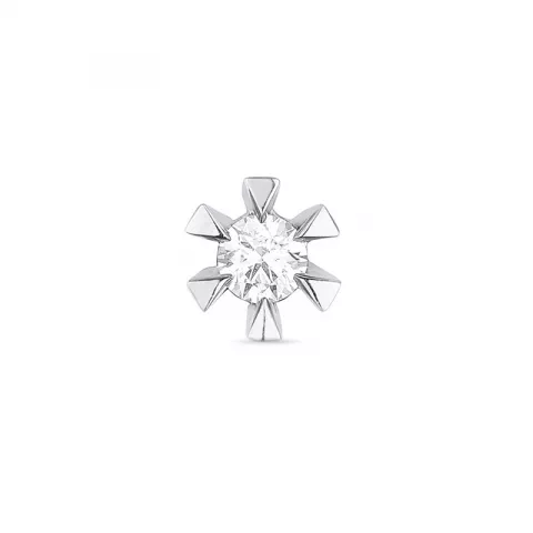 1 x 0,03 ct solitäreörhängestift i 14 karat vitguld med diamant 