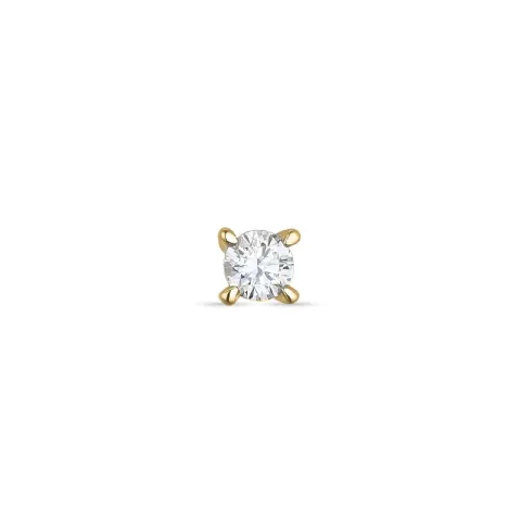 1 x 0,04 ct solitäreörhängestift i 14 karat guld med diamant