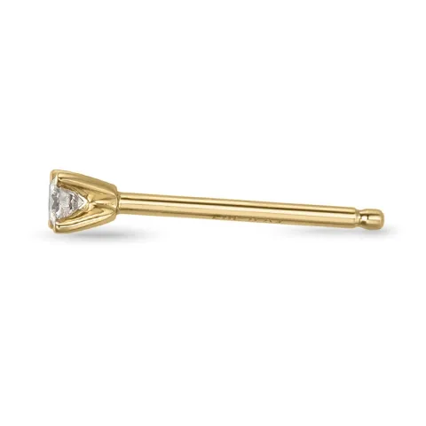 1 x 0,04 ct solitäreörhängestift i 14 karat guld med diamant