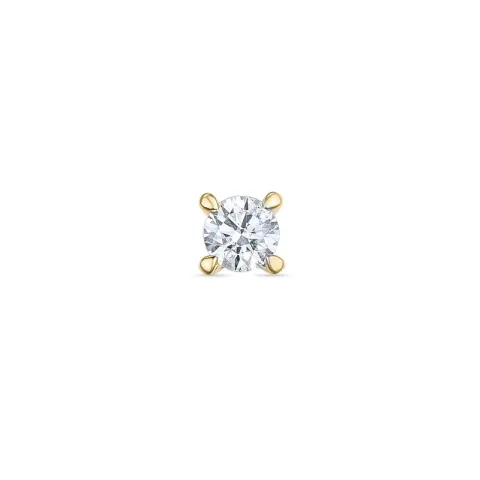 1 x 0,06 ct diamant solitäreörhängestift i 14 karat guld med diamant 