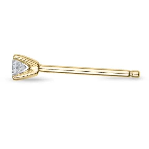 1 x 0,06 ct diamant solitäreörhängestift i 14 karat guld med diamant 