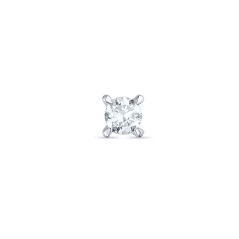 1 x 0,06 ct diamant solitäreörhängestift i 14 karat vitguld med diamant 