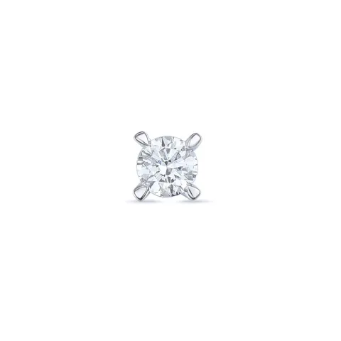 1 x 0,07 ct diamant solitäreörhängestift i 14 karat vitguld med diamant