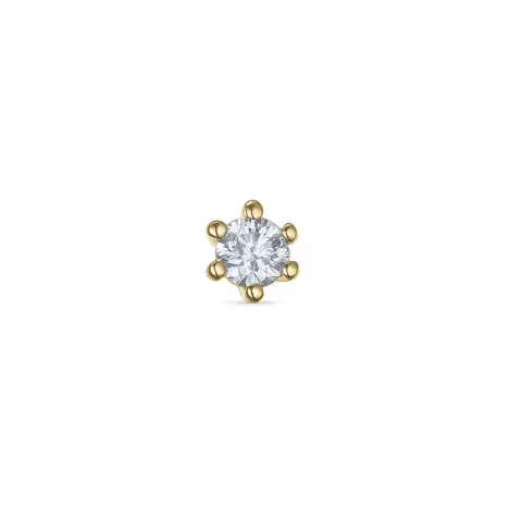 1 x 0,04 ct solitäreörhängestift i 14 karat guld med diamant