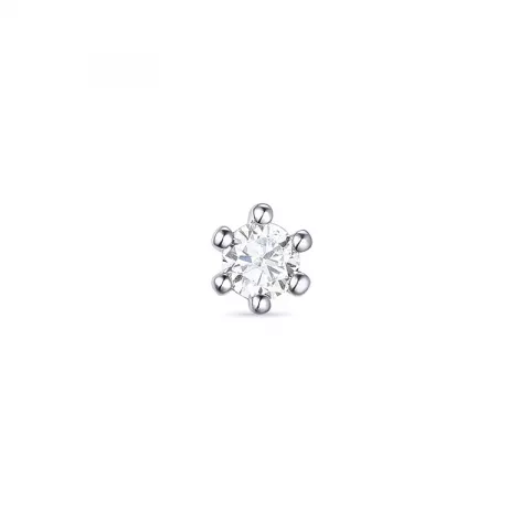 1 x 0,04 ct solitäreörhängestift i 14 karat vitguld med diamant 