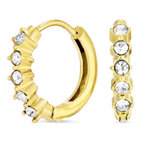 14 mm vattentät zirkon creol i förgyllt stål - OCEANA