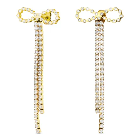 vattentät rosett zirkon kedja örhängen i förgyllt stål - OCEANA