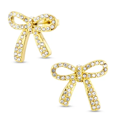 vattentät rosett zirkon örhängen i förgyllt stål - OCEANA