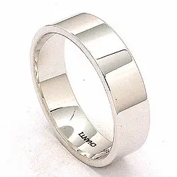 Platt man vigselsring i 14  karat vitguld