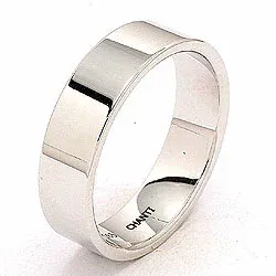 Platt man vigselsring i 14  karat vitguld