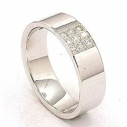 diamant vigselsring i 14  karat vitguld 0,149 ct