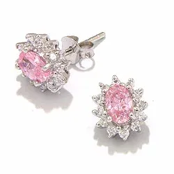 Rosett örhängestift i rhodinerat silver