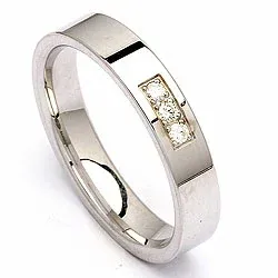 Vigselsring i silver 0,060 ct