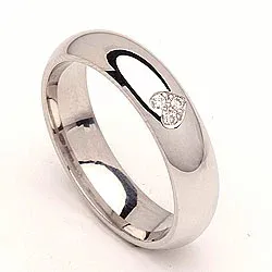 Vigselsring i silver 0,03 ct