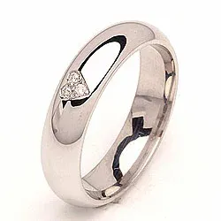 Vigselsring i silver 0,03 ct