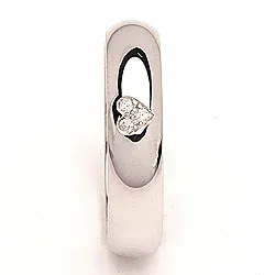Vigselsring i silver 0,03 ct