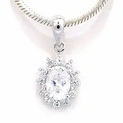 Rosett hängen i rhodinerat silver