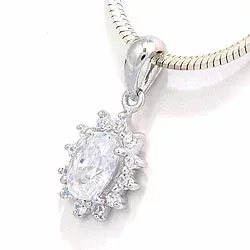 Rosett hängen i rhodinerat silver