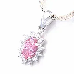 Rosett hängen i rhodinerat silver