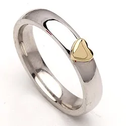 Vigselsring i silver och 14 karat guld