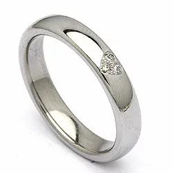 Vigselsring i stål 0,03 ct