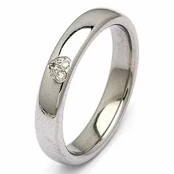 Vigselsring i stål 0,03 ct