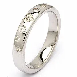 Vigselsring i silver 0,13 ct