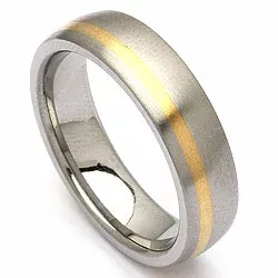 Vigselsring i 14  karat stål- och gul guld