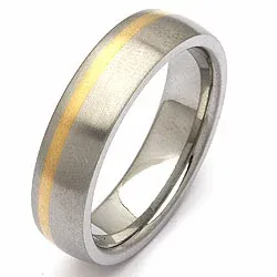 Vigselsring i 14  karat stål- och gul guld