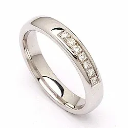 Vigselsring i 14  karat vitguld 0,116 ct