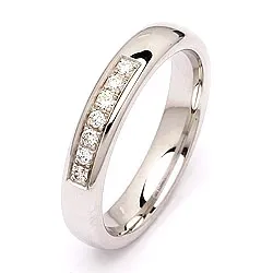 Vigselsring i 14  karat vitguld 0,116 ct