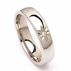Vigselsring i silver 0,020 ct