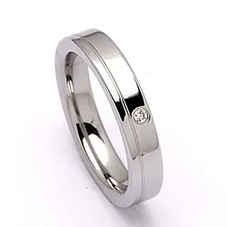 Vigselsring i stål 0,02 ct