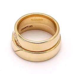 Speciella hjärta vigselsringar i 14  karat guld 0,101 ct - set