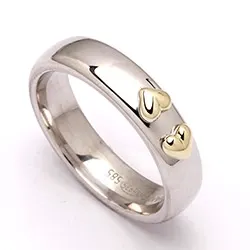 Vigselsring i silver och vanl. guld