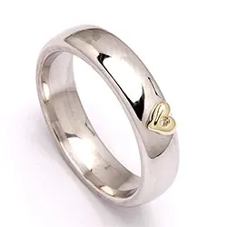 Vigselsring i silver och vanl. guld 0,01 ct