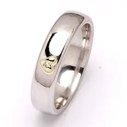 Vigselsring i silver och vanl. guld 0,01 ct