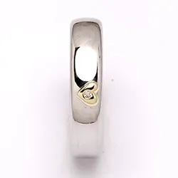 Vigselsring i silver och vanl. guld 0,01 ct