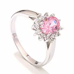 Rosett ring i rhodinerat silver