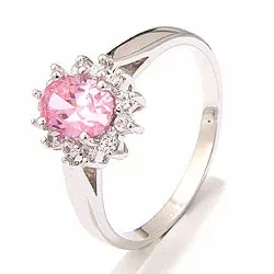 Rosett ring i rhodinerat silver