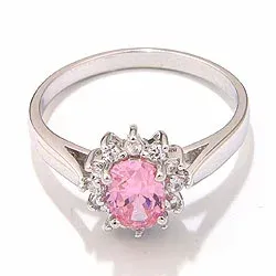 Rosett ring i rhodinerat silver