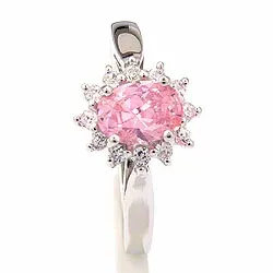 Rosett ring i rhodinerat silver