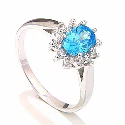 äkta rosett ring i rhodinerat silver